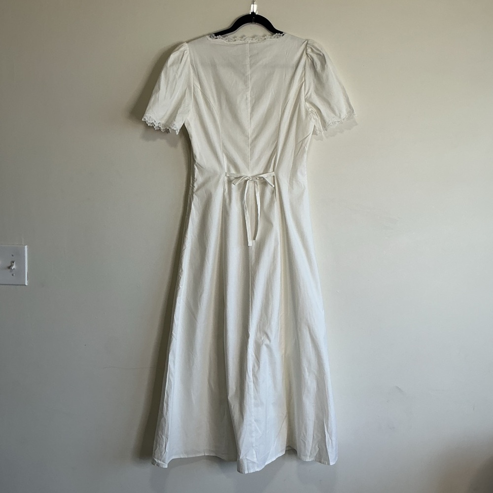 NEW Reformation Alida Midi Dress 6 Cottagecore Milkmaid Romantic Lace trim - Picture 8 of 10